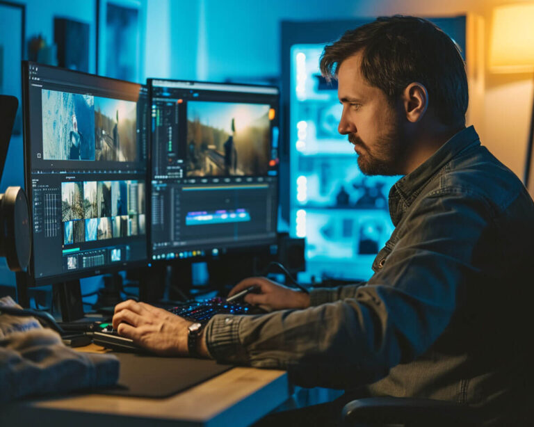 bradburymagnabicus_a_photograph_of_a_man_editing_a_video_on_a_1dbb49eb-945c-48cc-b6a6-8d737e7cacbc_3